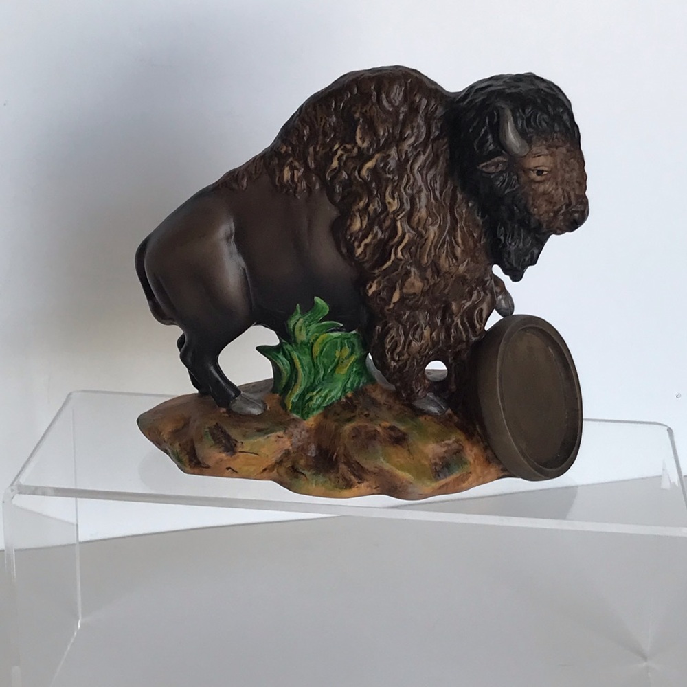 Vintage NCM National Collector's Mint Fine Porcelain Decorative Bison Buffalo